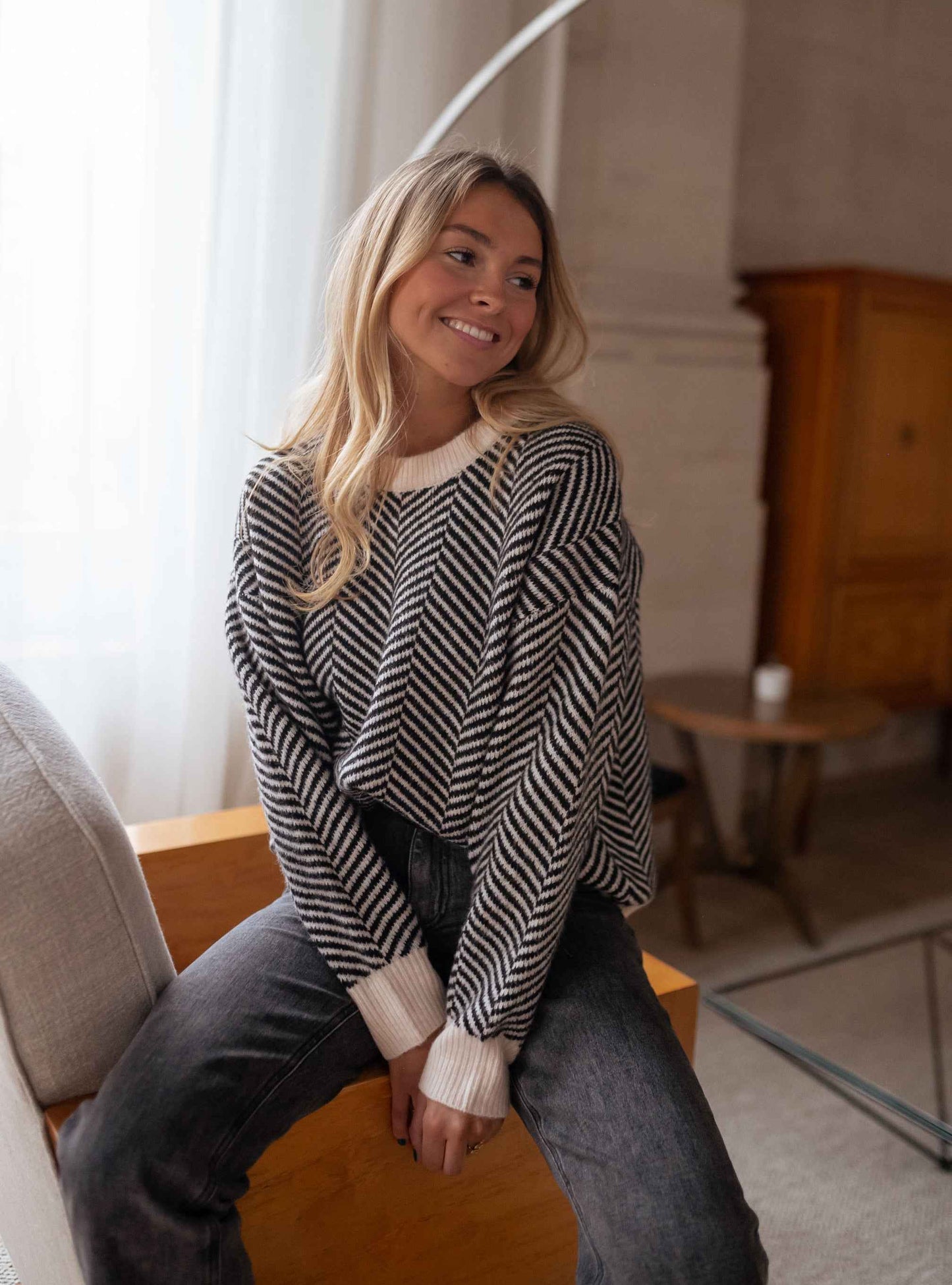 Louise Boutique - Pull à motif tricoté