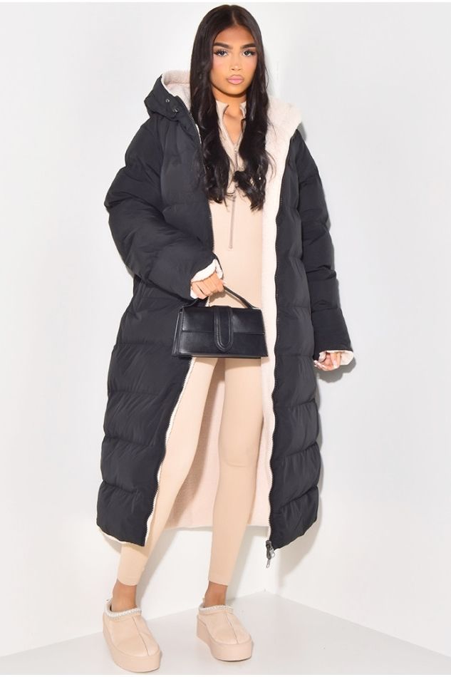 Louise Boutique - Manteau d'hiver double face en laine