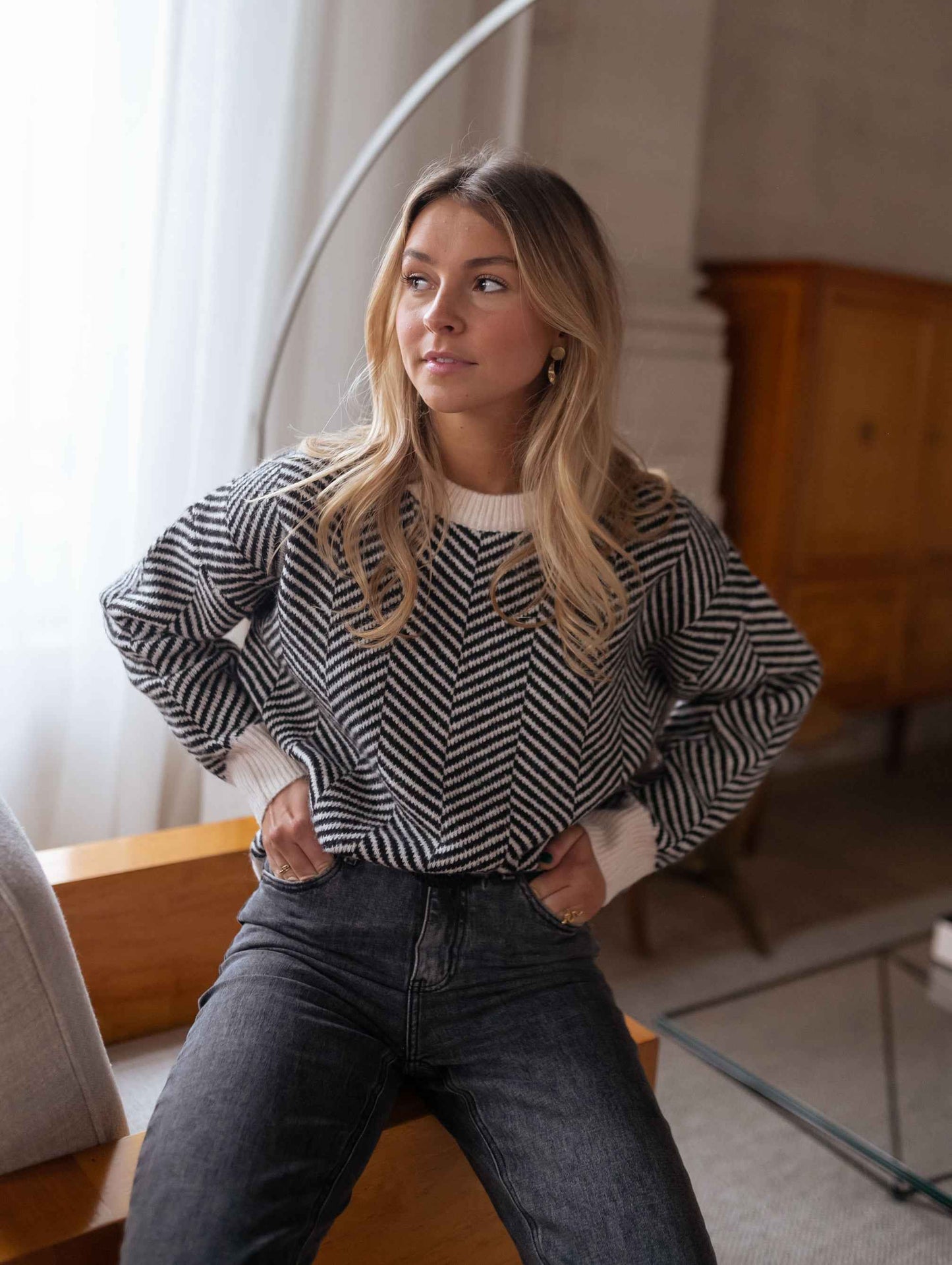 Louise Boutique - Pull à motif tricoté