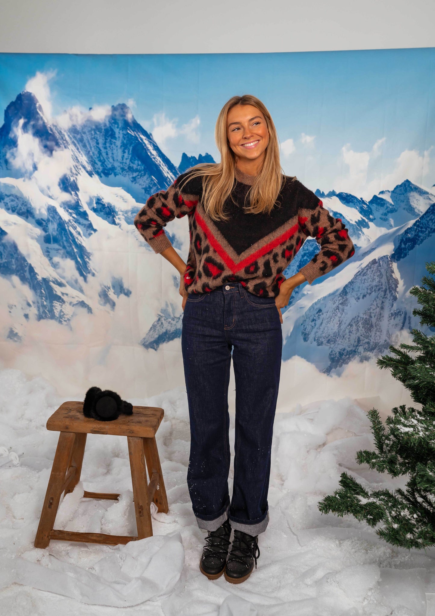 Louise Boutique - Pull en maille imprimé léopard