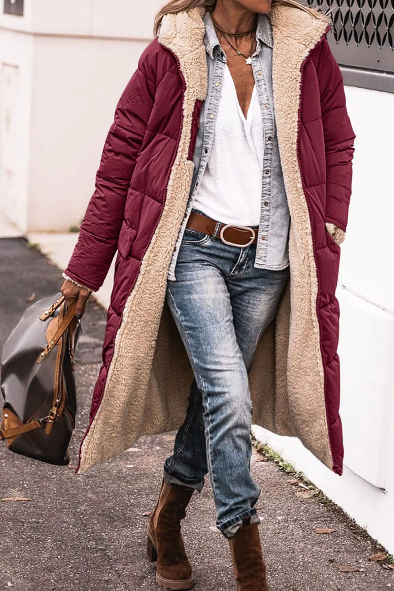 Louise Boutique - Manteau d'hiver double face en laine