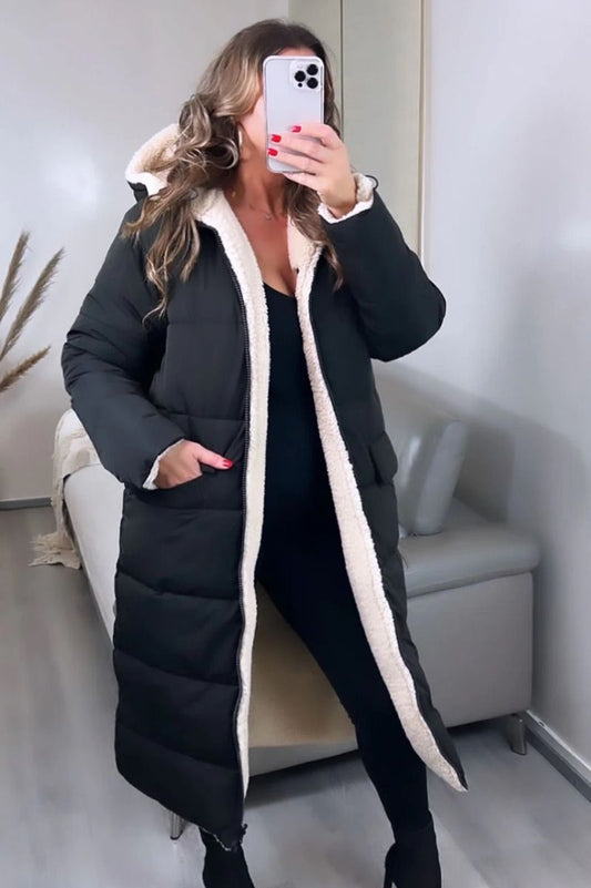 Louise Boutique - Manteau d'hiver double face en laine