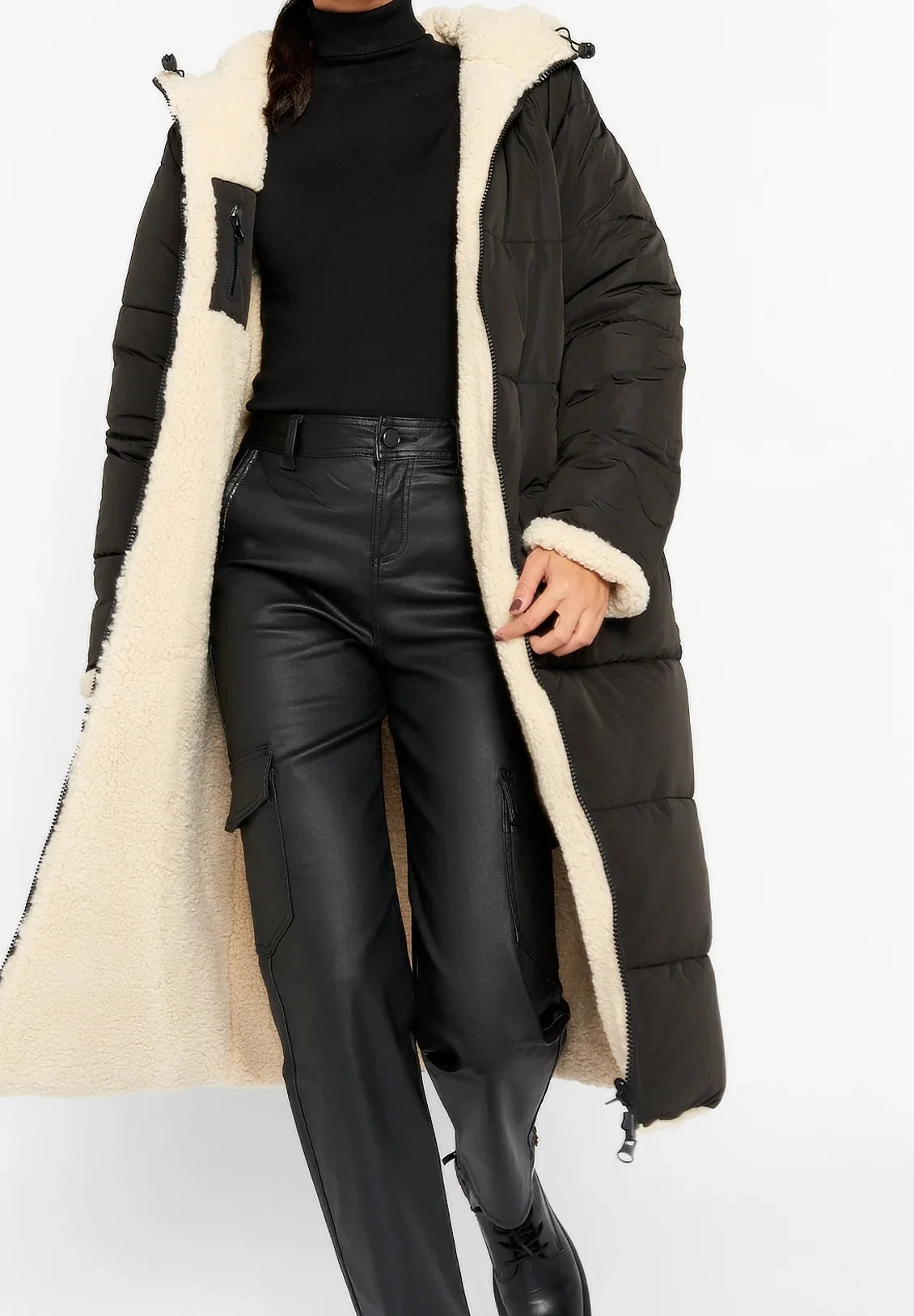 Louise Boutique - Manteau d'hiver double face en laine